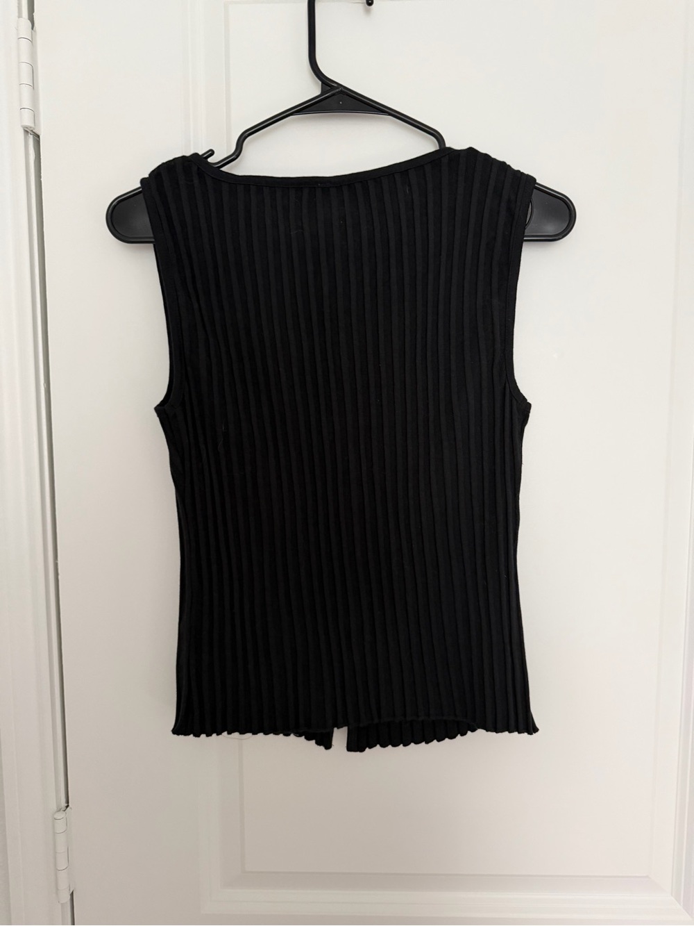 Free People Black Ribbed Button-Front Tank - Picture 3 of 3